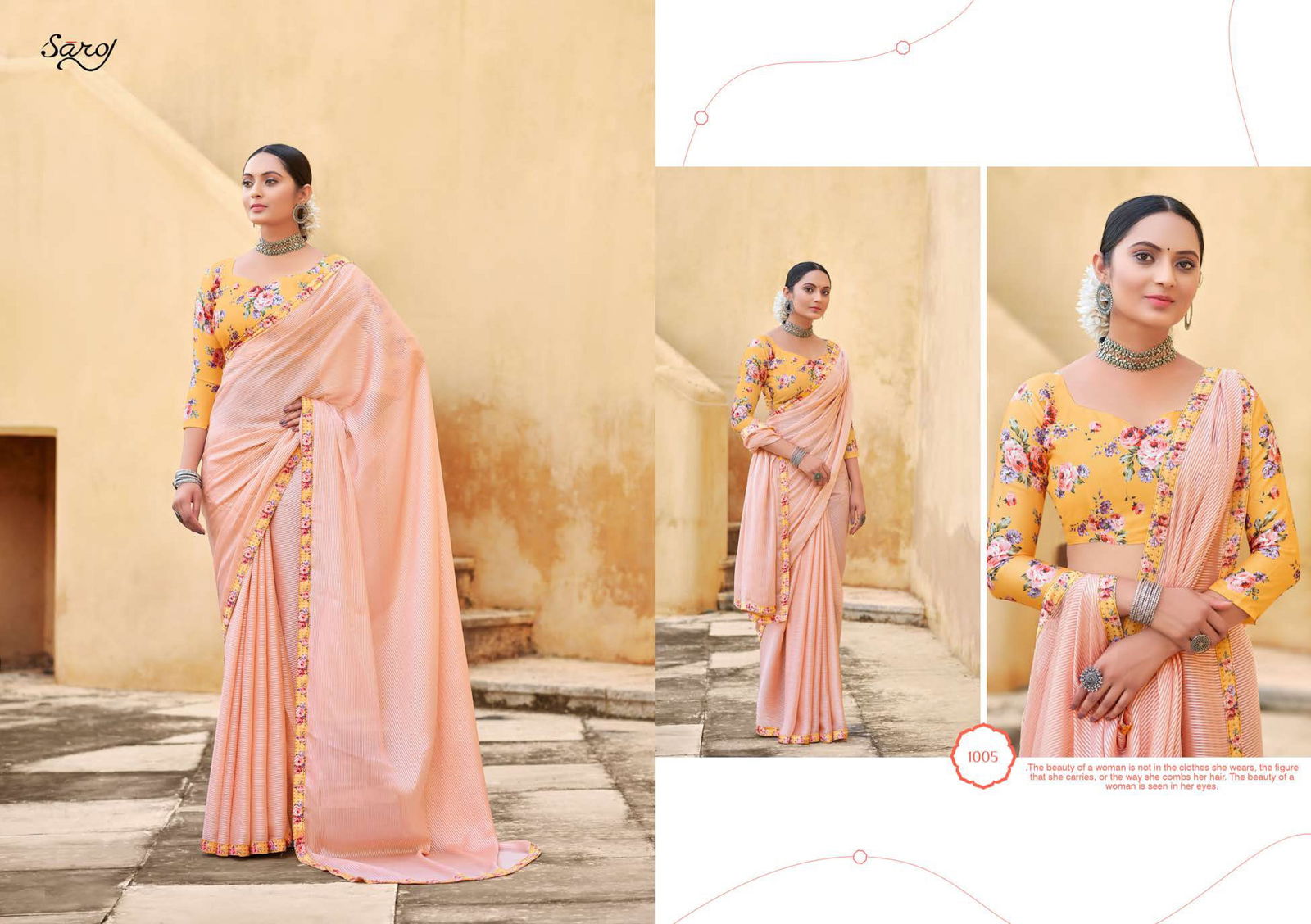 Saroj Allisha Fancy Ethnic Wear Georgette Printed Designer Saree Collection